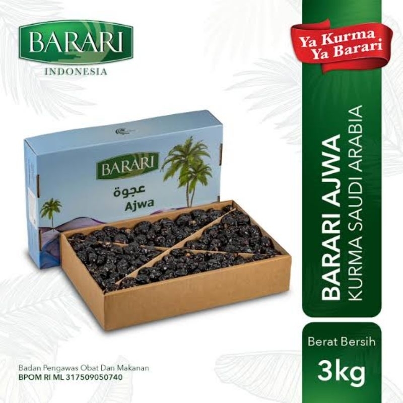 

Kurma Ajwa Barari 3kg Kemasan Original Asli