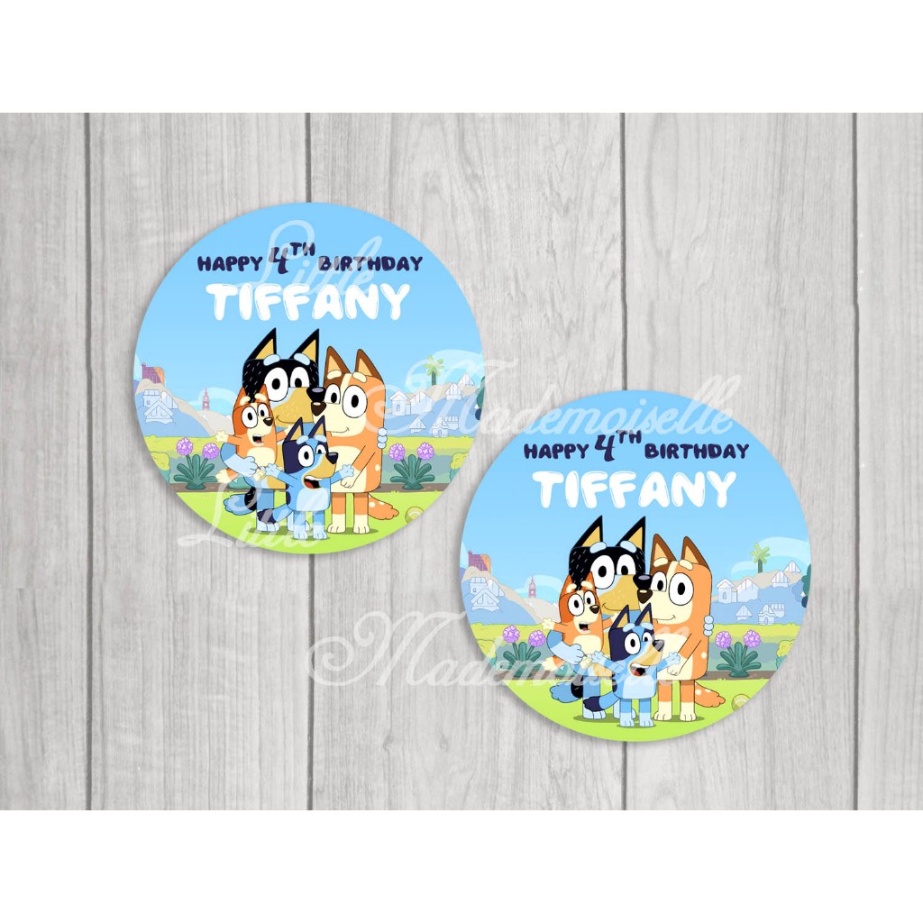 

Label Stiker Bluey bingo 10cm