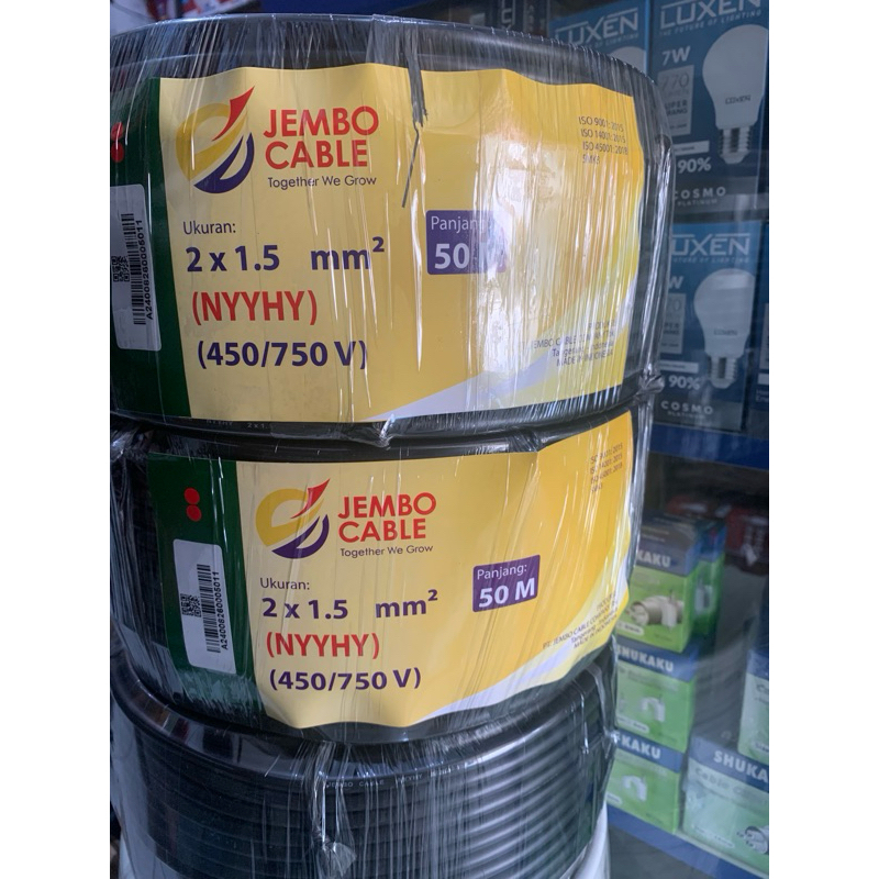 kabel jembo NYYHY 2x1,5 1roll 50meter