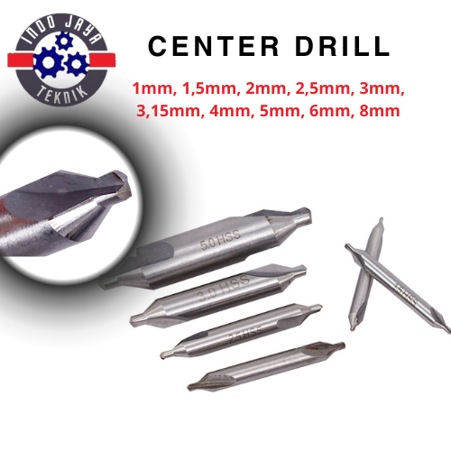CENTER DRILL Mata Bor Center 1mm 1.5mm 2mm 2.5mm 3mm 3.15mm 4mm 5mm 6mm 8mm Center Drill