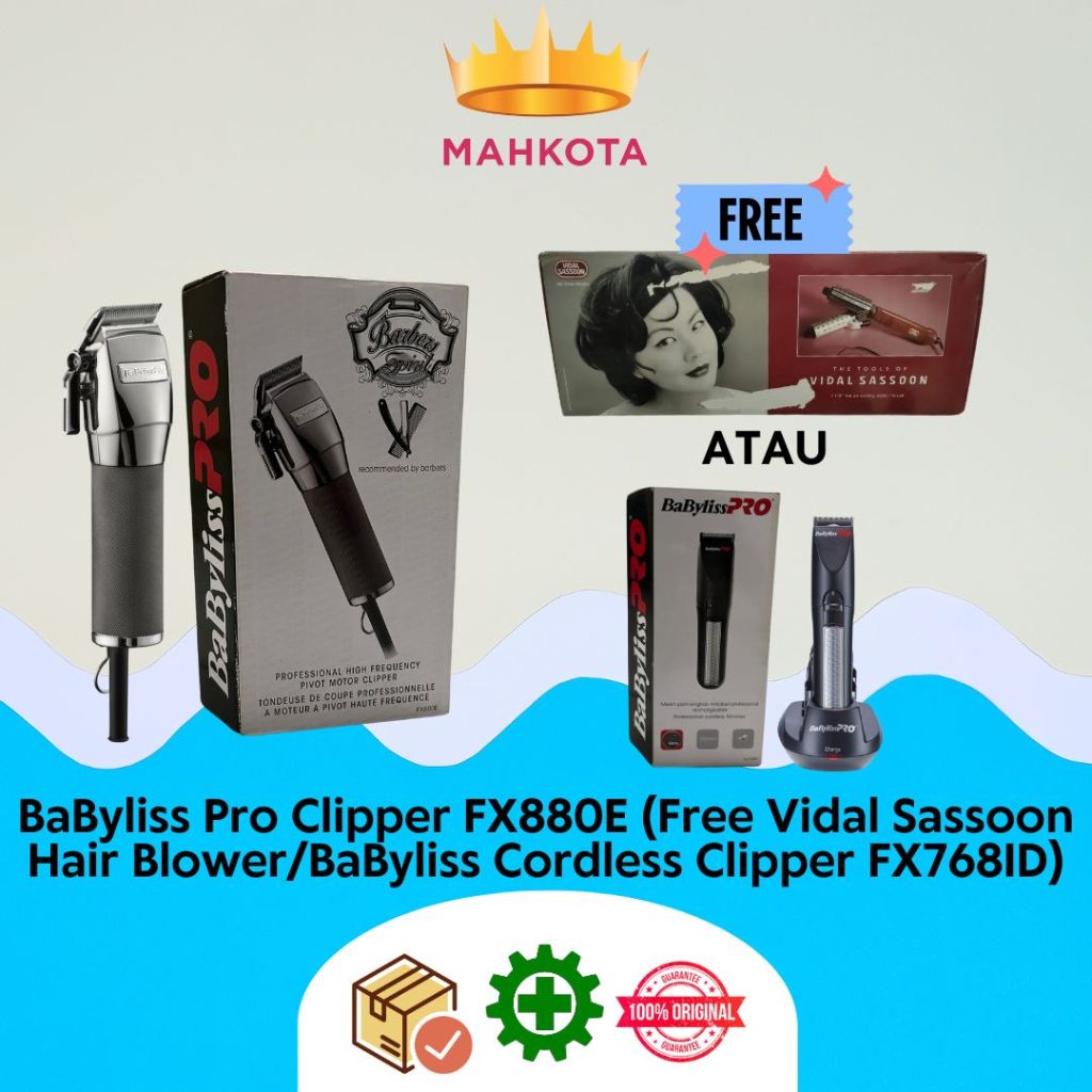 ** Mahkotacosmetik ** BaByliss Pro Clipper FX880E FREE Hair Blower / Clipper
