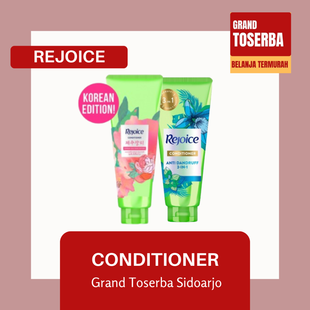 SHAMPOO dan CONDITIONER REJOICE 3IN1 340ML & 150ML / PERAWATAN RAMBUT KETOMBE, LEPEK DAN RONTOK