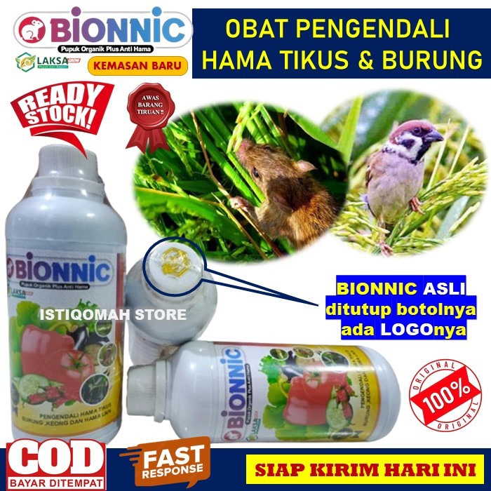 Pupuk Organik Pestisida Nabati BIONNIC 500ml Obat Pengusir Hama Tikus Sawah, Obat Pengendali Hama Ti