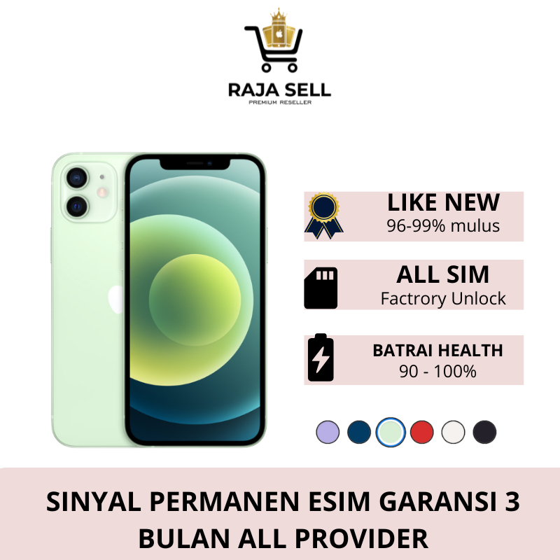 SINYAL PERMANEN Iphone 12 Mini 128GB 256GB 64GB Second Kantor Like New Mulus Full Set Factory Unlock
