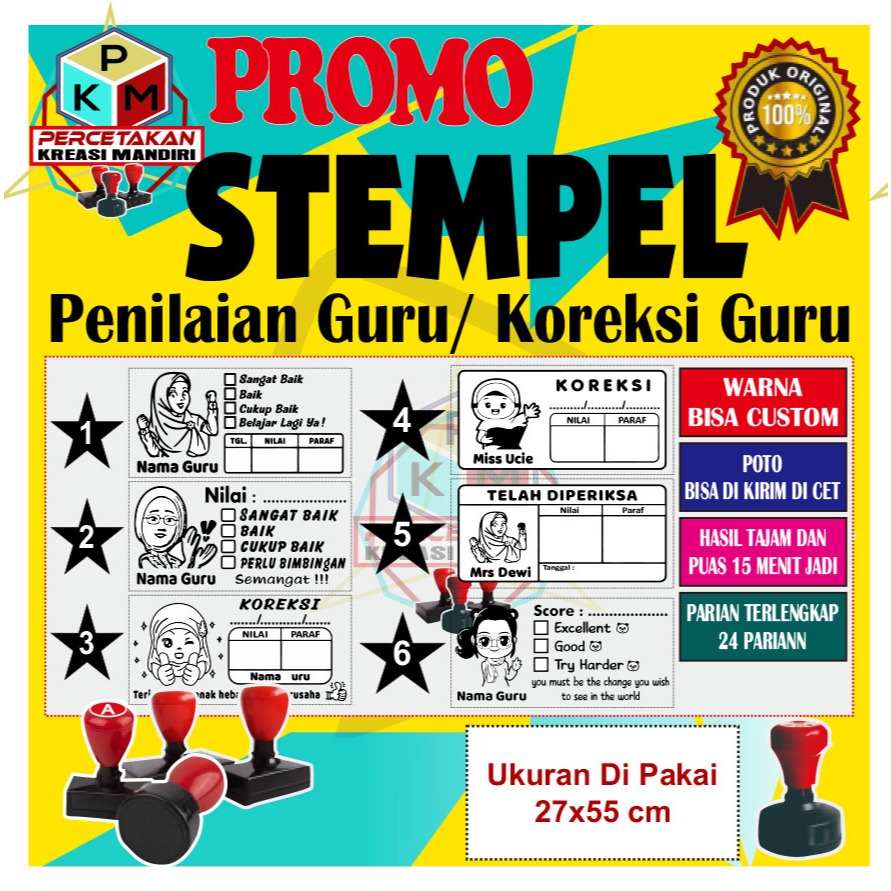 

Stempel Nilai Guru / Penilaian / Koreksi / Checked / Reward