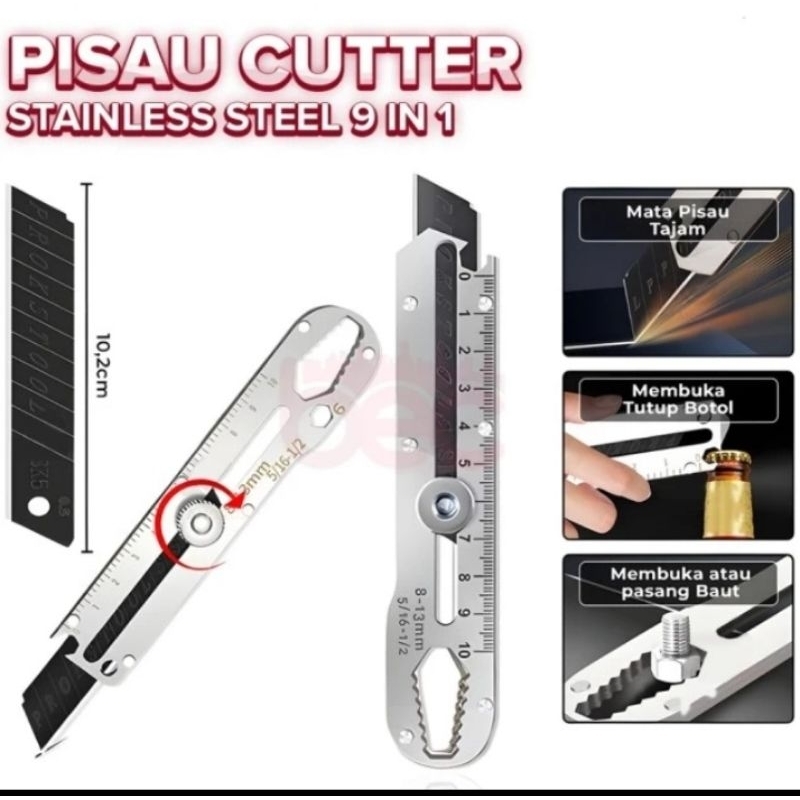 

cutter baja 9in 1 /kater besi baja /kater multifungsi