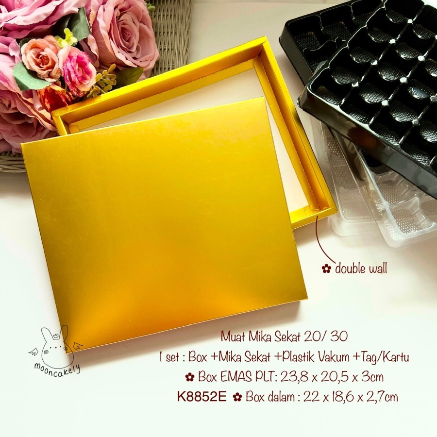 

(10set) K8852 Kotak polos KUNING mika sekat 20/30 | K88 Box nastar| Lapis| CEK VARIAN