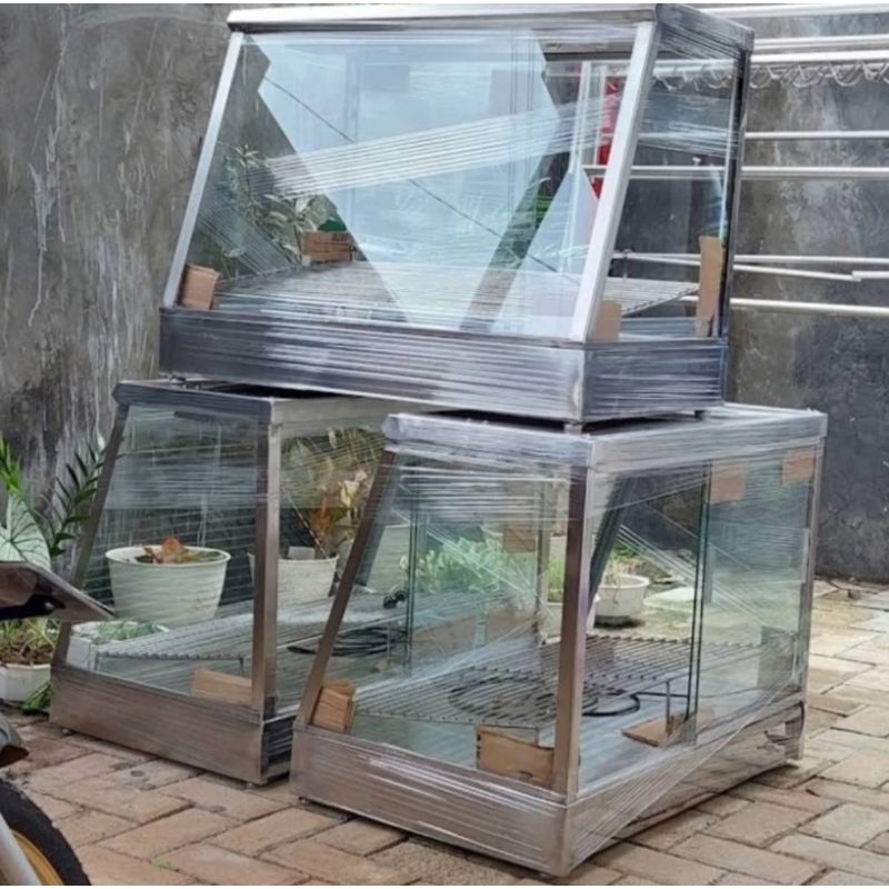Elektrik food warmer display/tempat pemanas ayam goreng