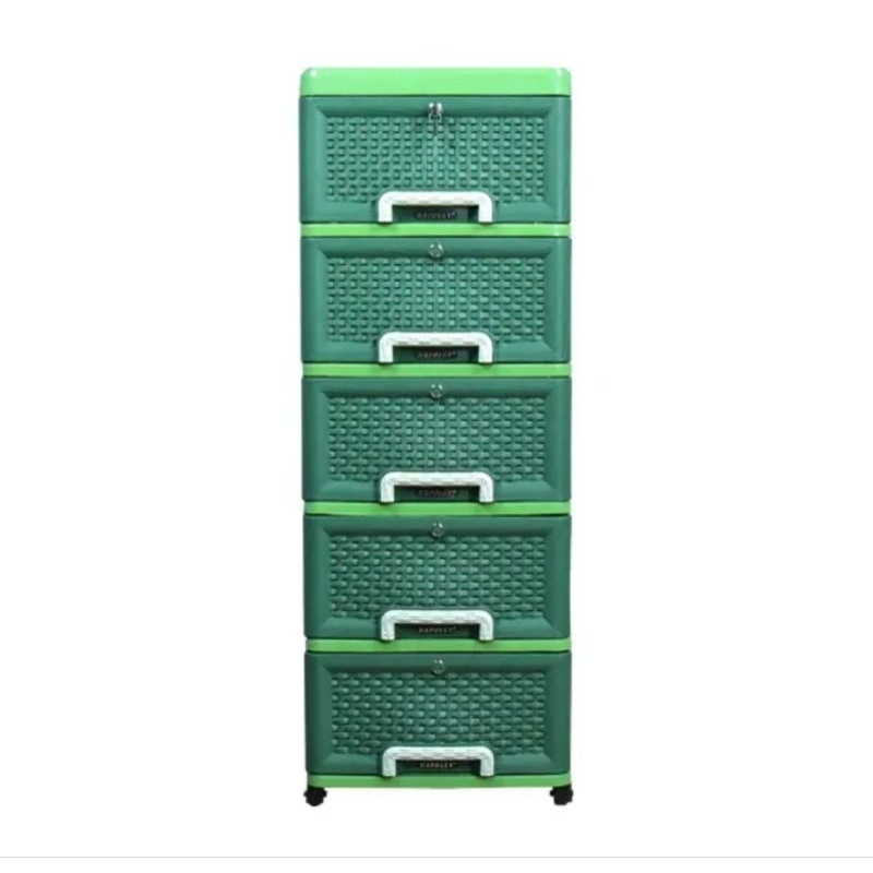 Lemari Laci 5 Susun Napolly Alacitan Hijau / Rak Container Plastik Alacitan Green BATAM