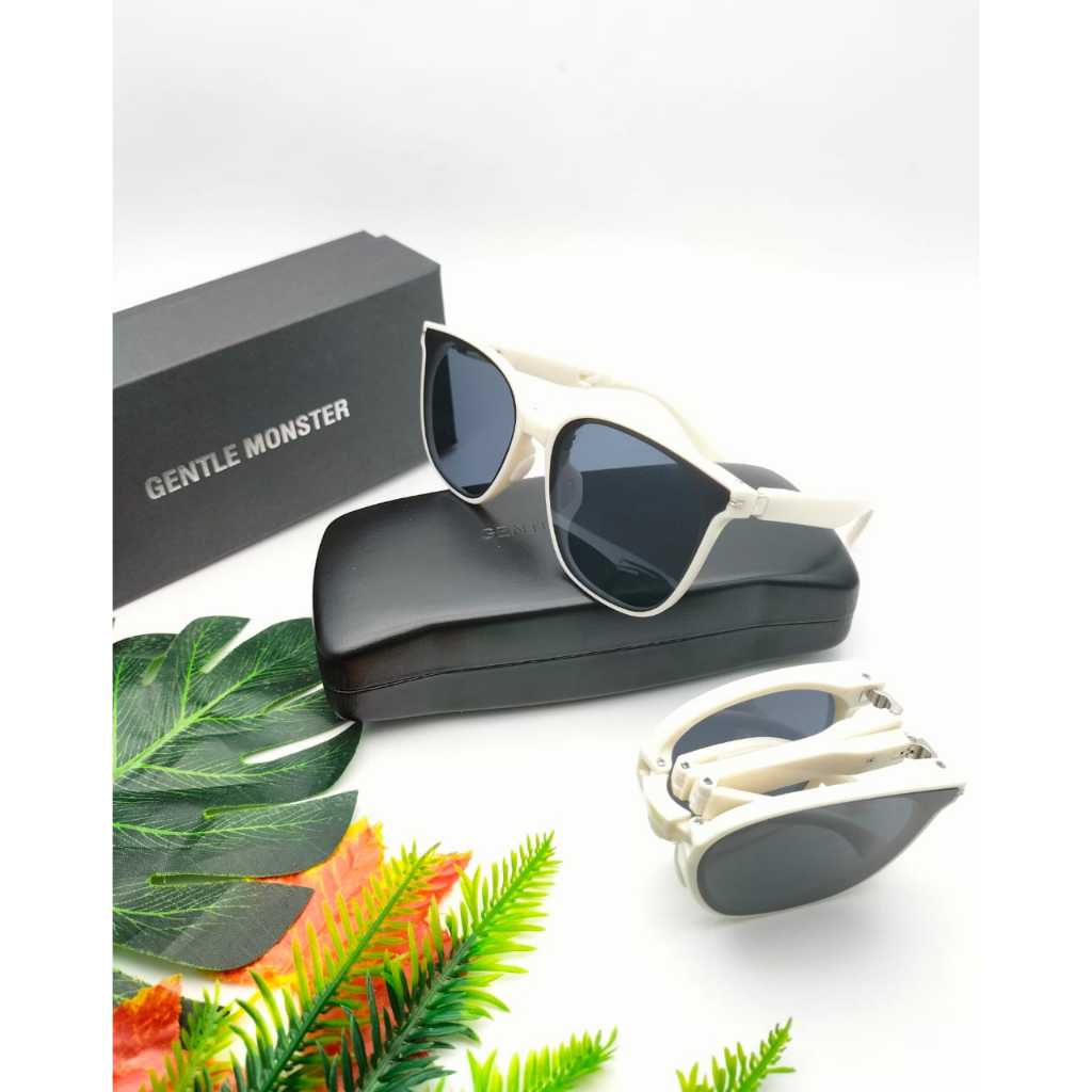 Ready New Kacamata GM Lipat 810 Lensa Black Polarized Frame White Dob Elegant Limited Edition