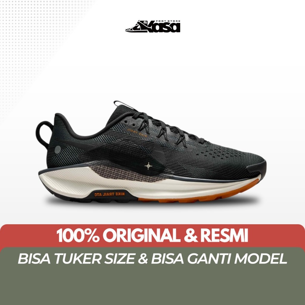 Sepatu Trail Running Pria Nike Pegasus Trail 5 Black Monarch Pale Ivory Off-Noir