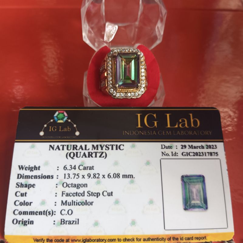 NATURAL MYSTIC ( QUARTZ ) MULTICOLOR / OCTAGON / Memo