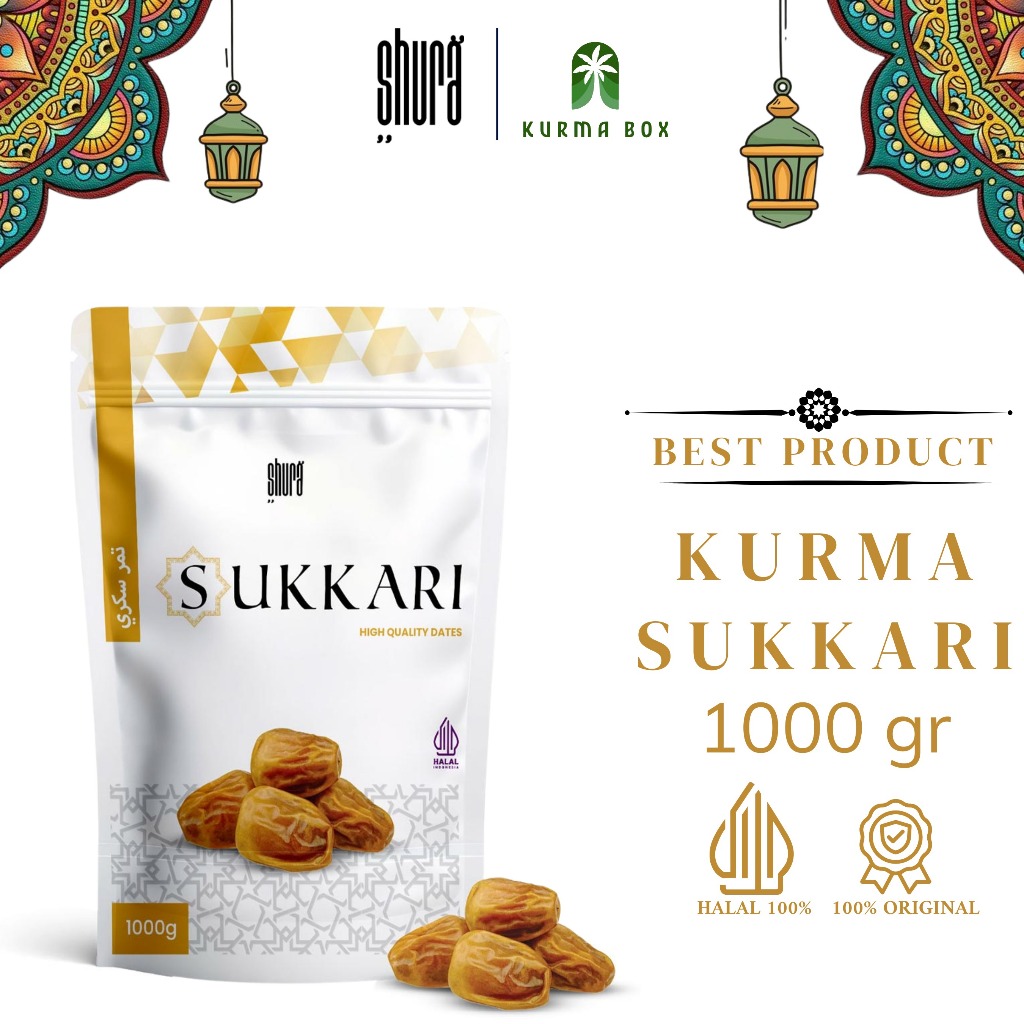 

Shura Kurma Sukkari Asli Kurma Raja Premium Pouch 1kg Gram Asli Madinah