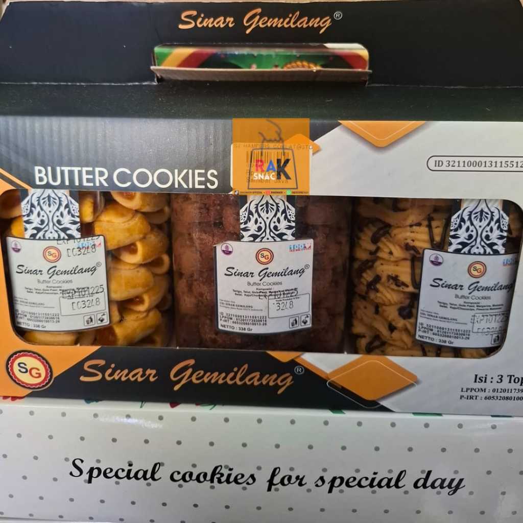 

SINAR GEMILANG BUTTER COOKIES HAMPERS KUE LEBARAN ISI 3 TOPLES