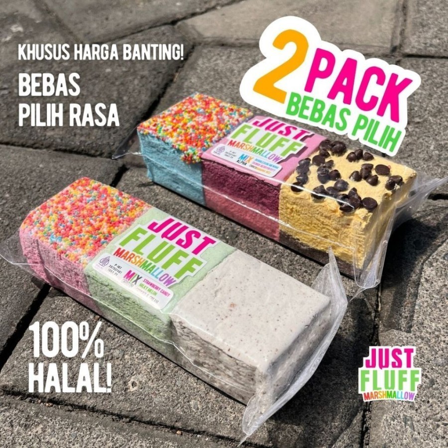 

2 Pack Marshmallow JustFluff [BEBAS PILIH] [HALAL] Gourmet Marshmallow JustFluff