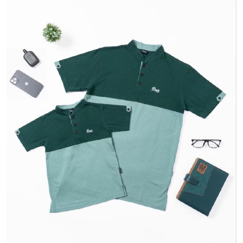 KURTA KAOS COUPLE - AYAH & ANAK | HIJAU SAGE