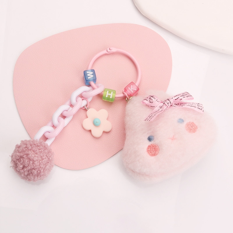 Gantungan Hp Lucu Charm Aksesoris Gantungan Kunci Tas Bentuk Boneka Kelinci Plush Doll Pom Pom Penda