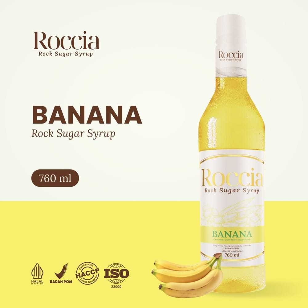 

Roccia Rock Sugar Syrup Banana - Syrup Gula Batu Rasa Banana 760ml