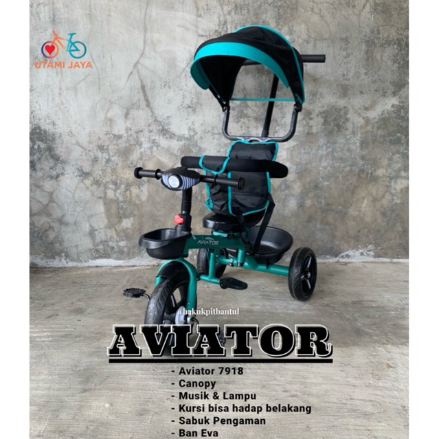 Sepeda Anak roda 3 Tiga  Aviator 7918 | Sepeda Roda 3 | Tricycle | Kereta bayi