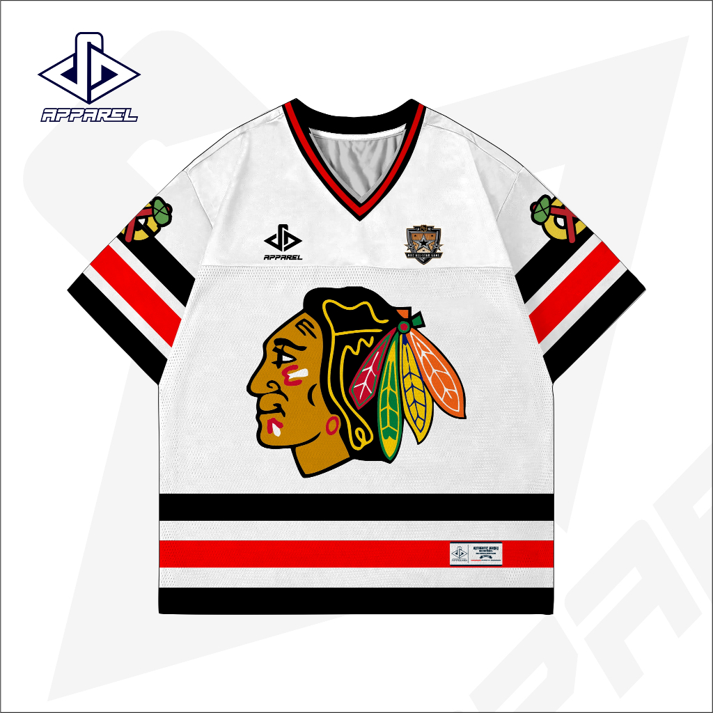 RDA Jersey nfl vintage Baju baseball Rugby Jersi Hockey motif design Chicago Blackhawks