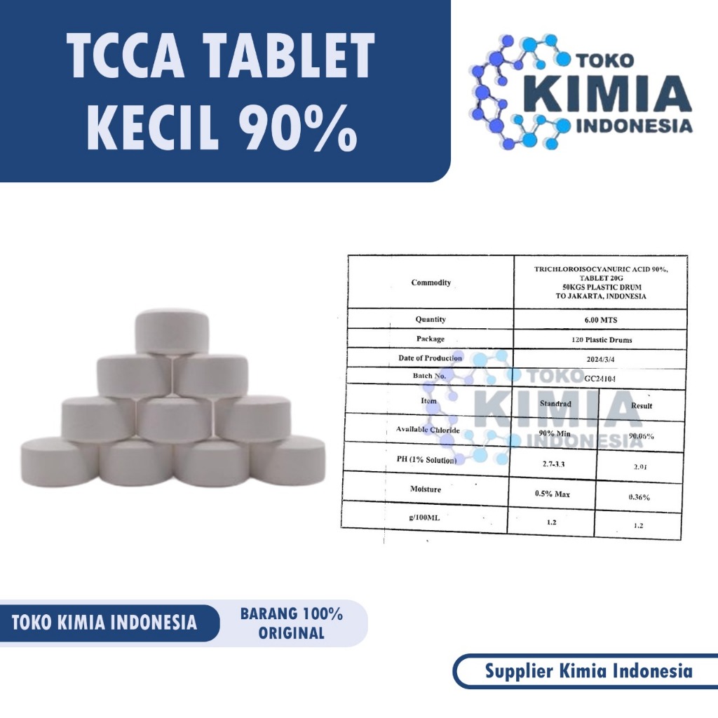 Kaporit tablet 1kg / kaporit penjernih air sumur / TCCA 90% tablet kecil 1kg Jakarta