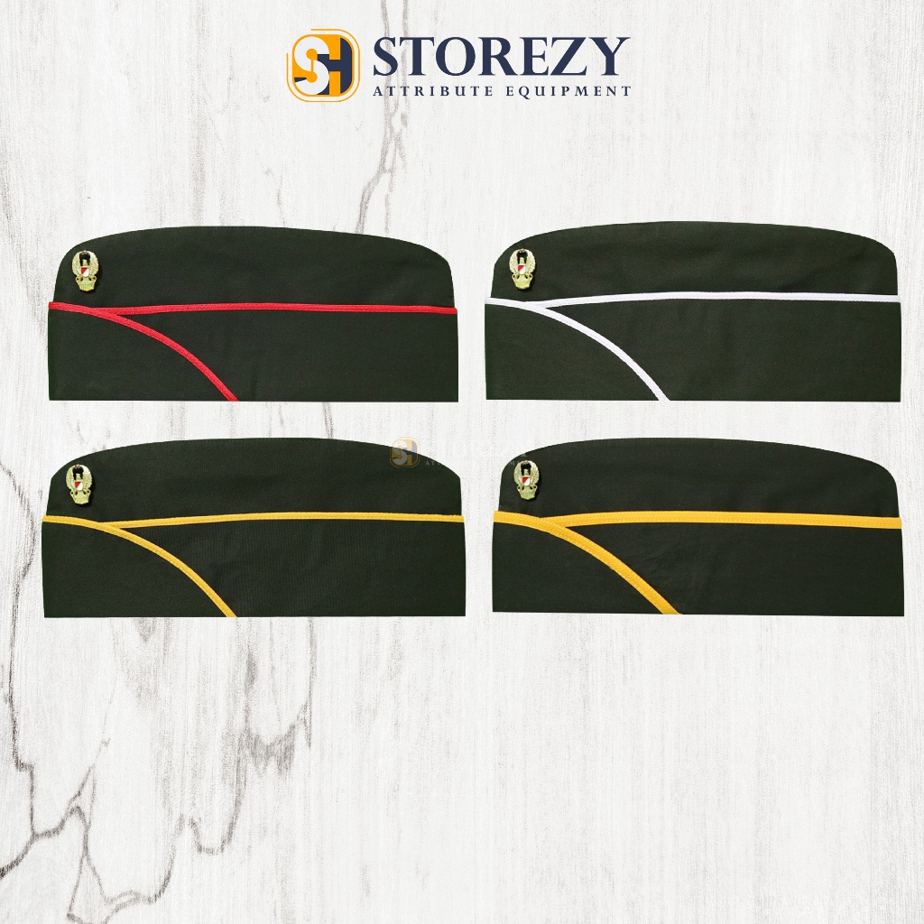 Topi Mut TNI AD + Emblem / Topi Bivakmut TNI AD (Tamtama, Bintara, Perwira Pertama, Perwira Penengah