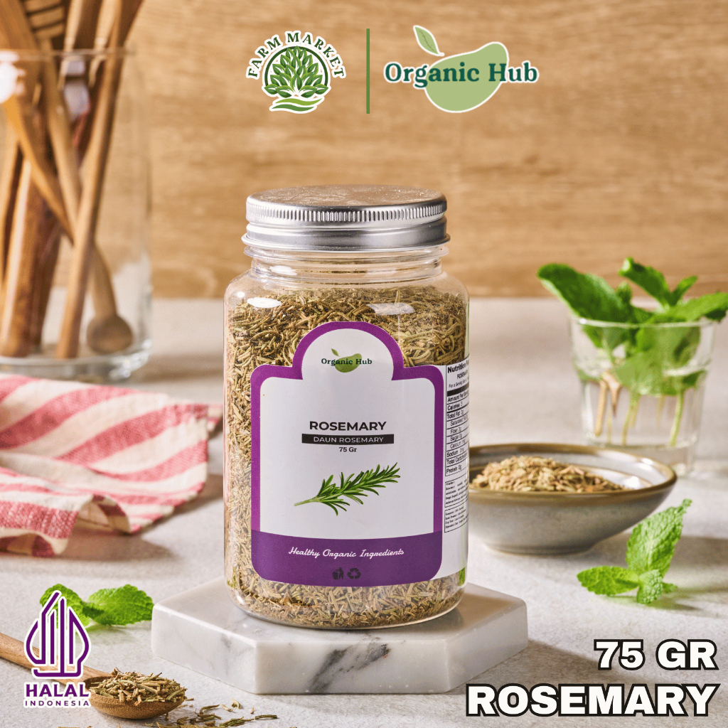 

Organic Hub Rosemary Daun Kering Asli Rempah Tanpa Campuran Dan Pengawet 100% Organik 75gr