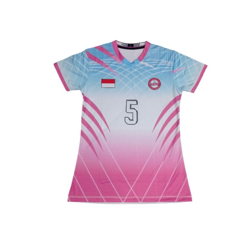 Kaos Atasan Jersey Printing indis wanita -kaos voli printing wanita