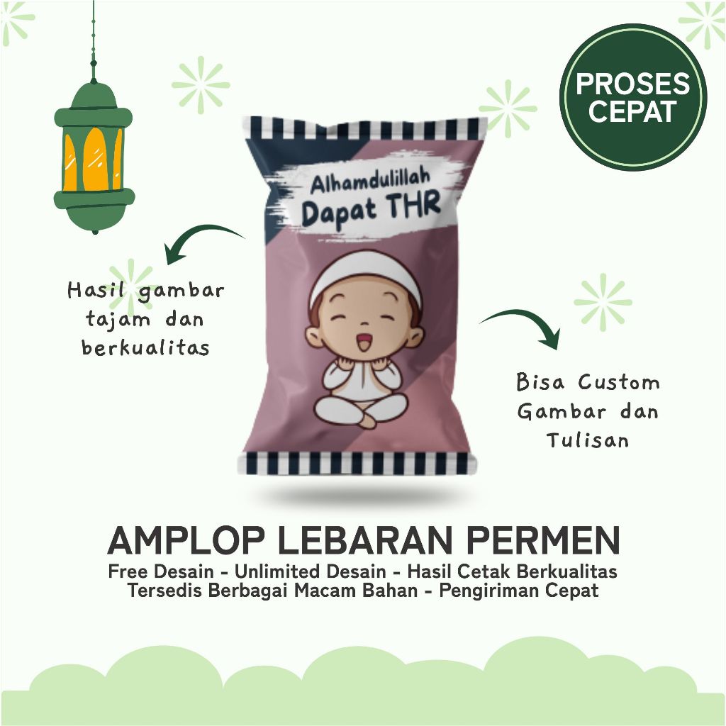 

Amplop lebaran kemasan permen lucu,imut dan banyak variasinya.