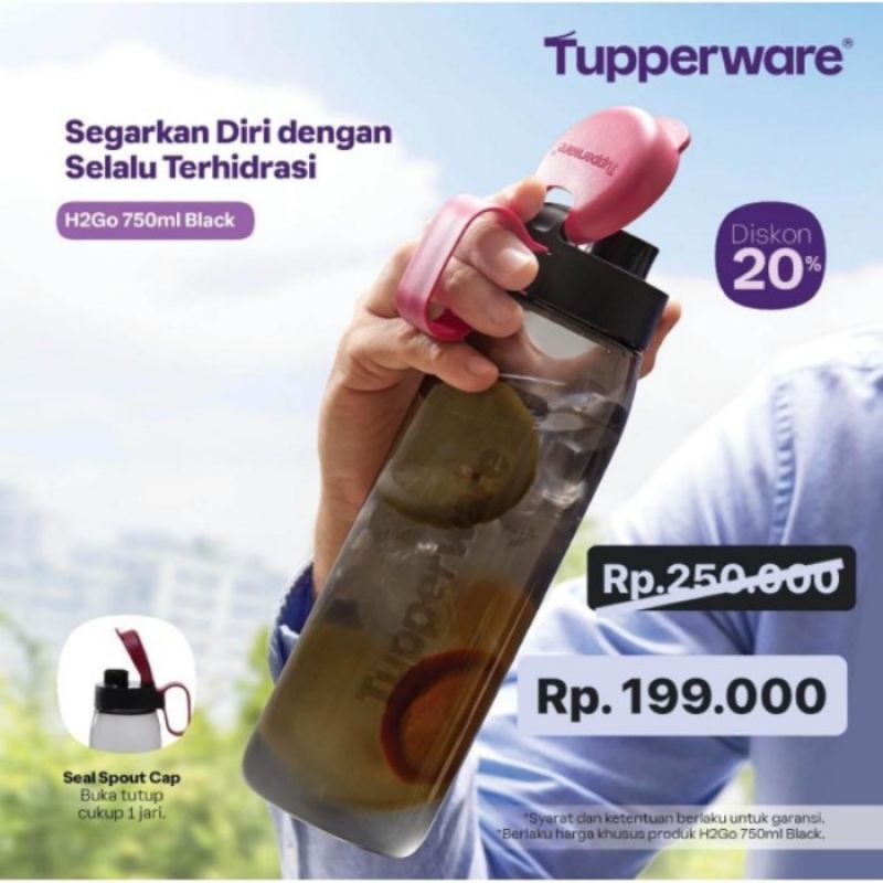 h2go black tupperware