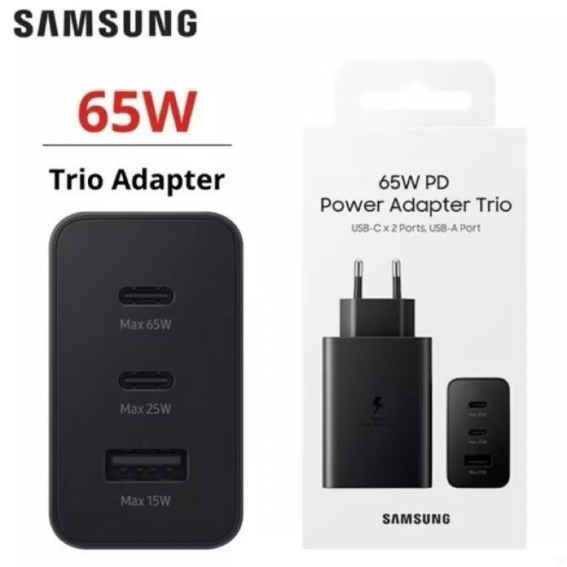 Power Adapter Kepala Charger Samsung Trio Fast Charging 65 Watt