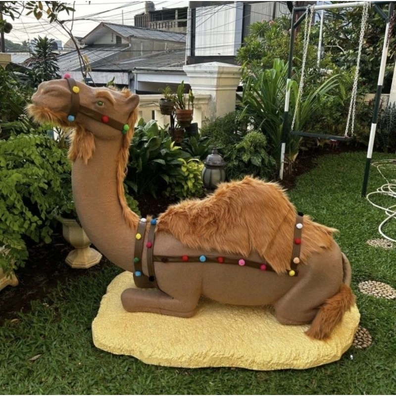 DEKORASI REPLIKA UNTA ONTA CAMEL PUNUK PADANG PASIR RAMADHAN KAREEM BACKDROP STANDING DUDUK BONEKA H