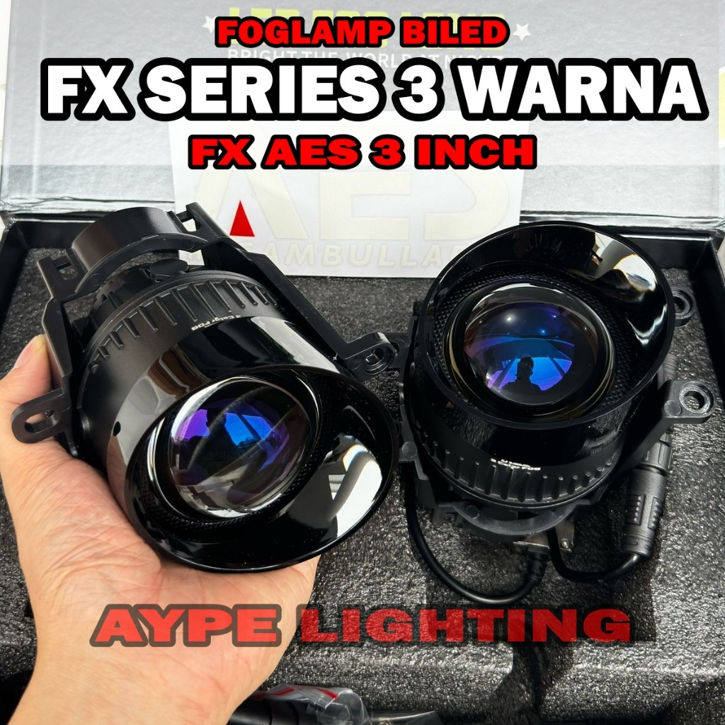 Foglamp Biled AES 3 inch Fx Series 3 Warna Premium Quality Bluelens Foglight Mobil 3 inch AES