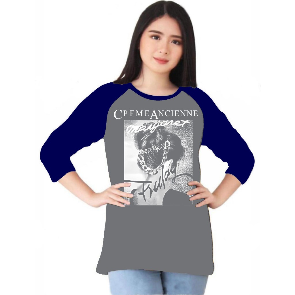 Kaos Raglan Wanita Sablon Margaret/ Kaos Raglan Wanita / Kaos Raglan Lengan 3/4 kaos raglan termurah