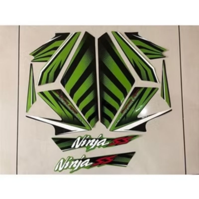 striping stiker list bodi satu set kawasaki ninja ss tahun 2014-2015 zebra hijau