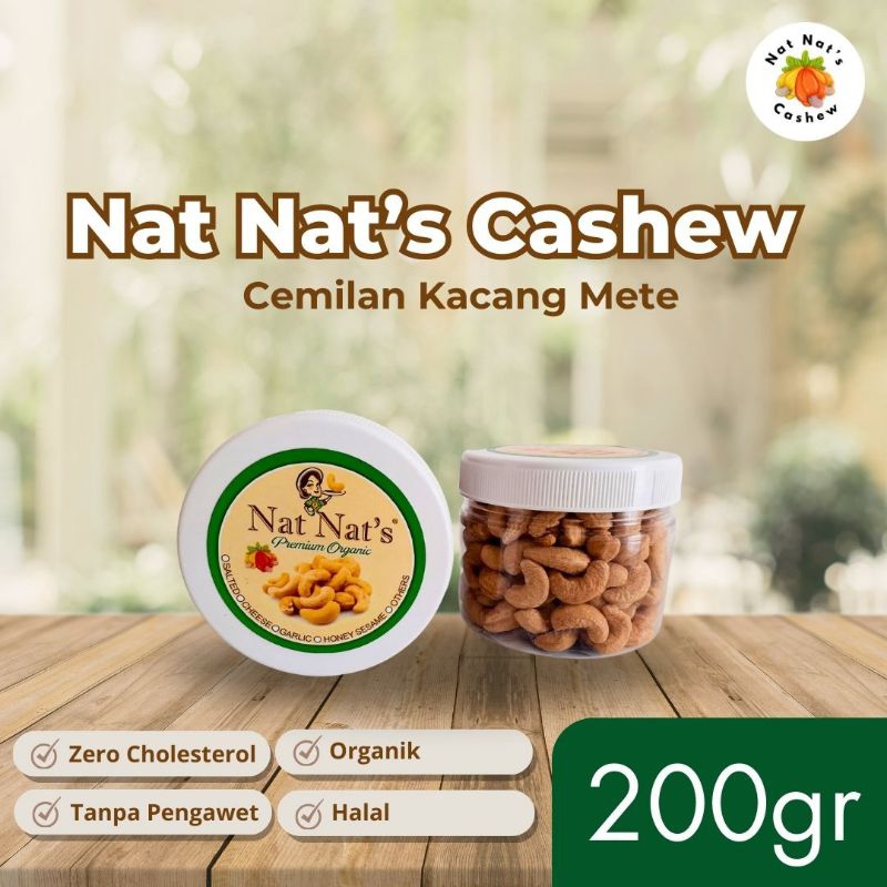 

Nat - Nat's Cashew" - Cashew in Jar 200gr - Cemilan Kacang Mede