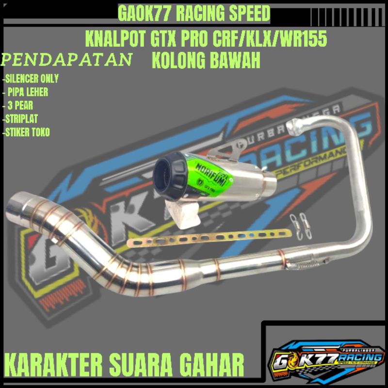 Knalpot Norifumi Gtx pro Kolong bawah Crf Klx D-Tracker Wr155