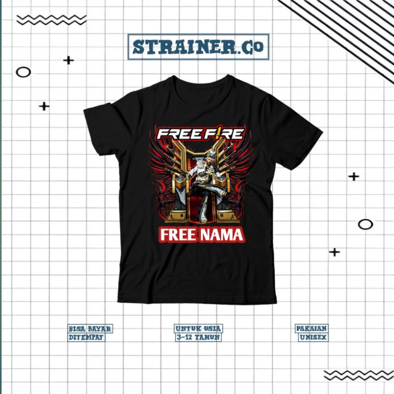 (BISA COD) KUSTOM NAMA Kaos Anak Baju Anak Laki - Laki Baju Anak Perempuan FF FREE FIRE ELITE SULTAN