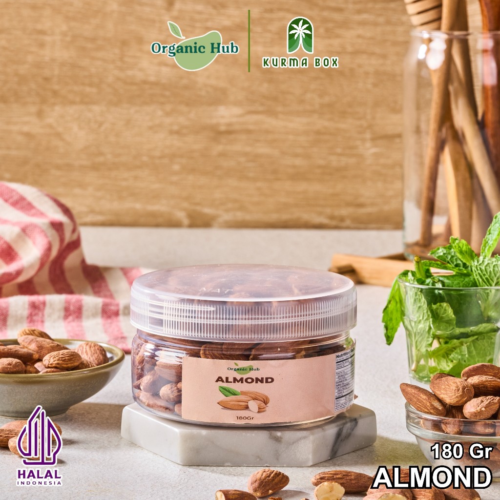 

Organic Hub Kacang Almond Roasted Panggang 100% Premium Original Natural 180 gr
