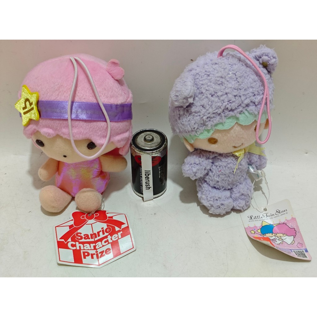 Set sanrio little twin stars lala kiki plush doll keychain boneka gantungan kunci B