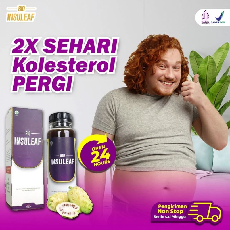 

bio insuleaf obat herbal mengobati kolesterol paket 1 Botol