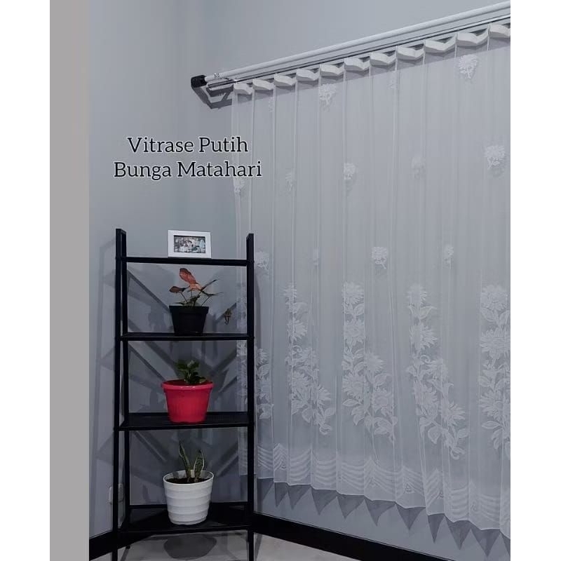 Vitrase Gorden Plisket Tulip Matahari 100-200cm || Vitrase Gorden Siang Plisket Motif Minimalis