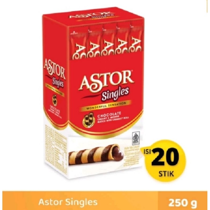 

Astor Singles pack Wafer stick isi 20 pcs