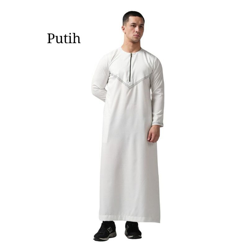 Gamis Jubah Muslim Pria Slim fit Bordir