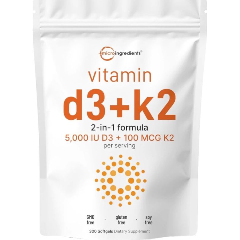 MicroIngredients vitamin d3+k2 5000IU 300 softgel