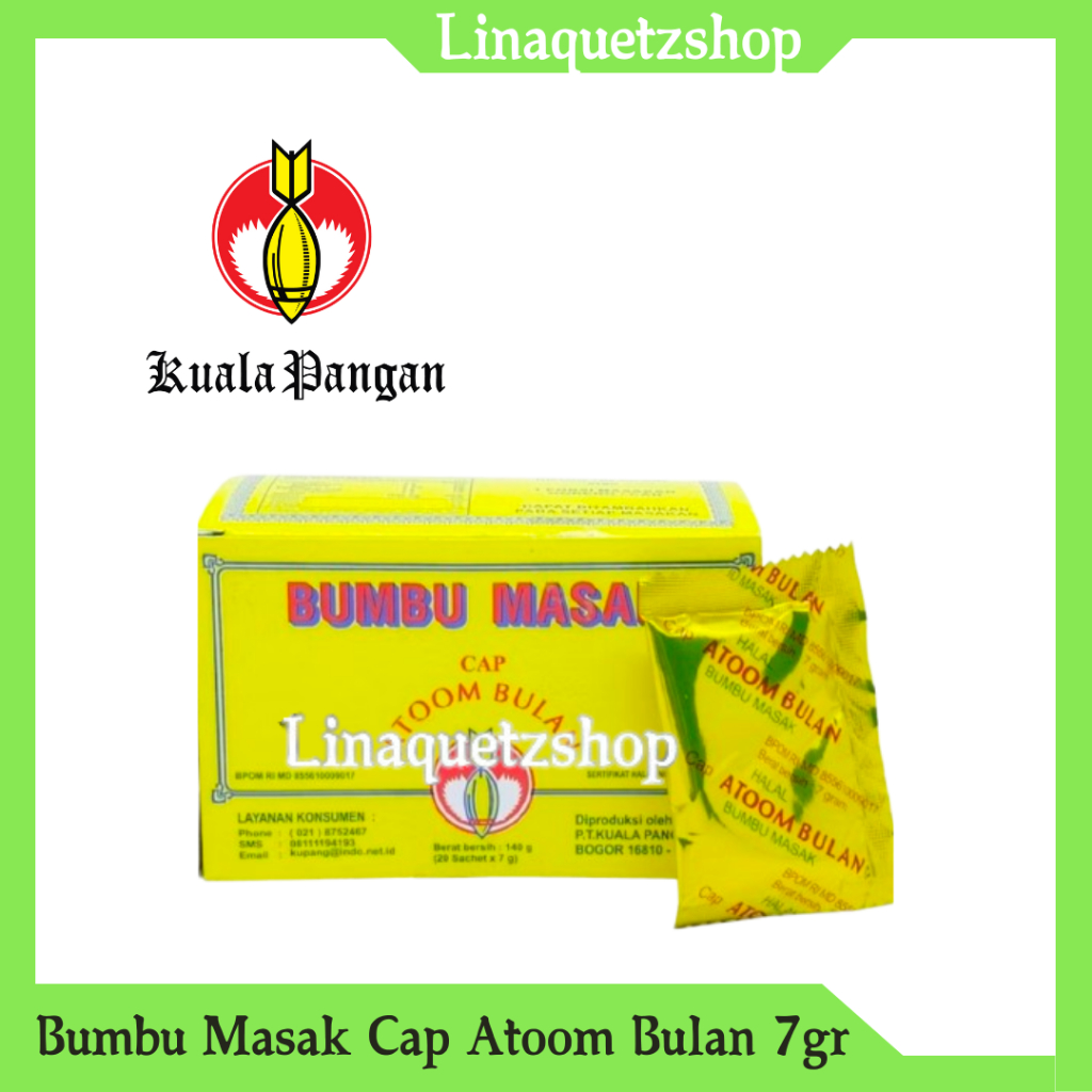 

BUMBU MASAK Cap Atoom Bulan 7gr 1 Box 20 Sachet