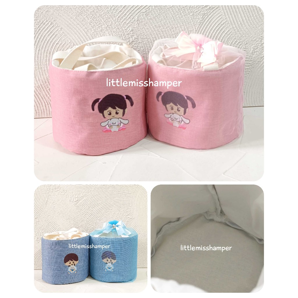 

Tube busa canvas diameter 15, 18 bordir kanvas tas serut tabung bucket bag baby pengajian tasyakuran