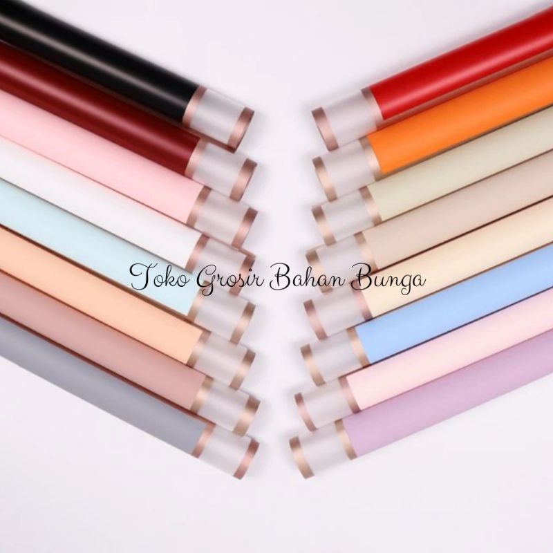 

Kertas Buket double list gold - Wrapping paper gold list transparan