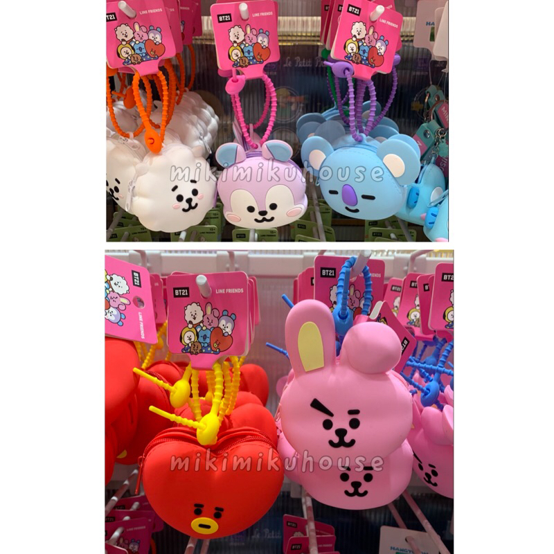 SALE MINISO X BT21 EARPHONE CASE BUDS AIRPOD BLUETOOTH KEYRING POUCH GANTUNGAN SILICONE CASE AIRPODS
