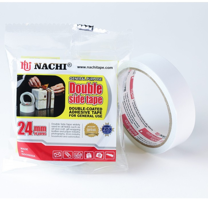 

Isolasi Double Tape NACHI 1" / 24mm x 10yard / isolasi bolak balik